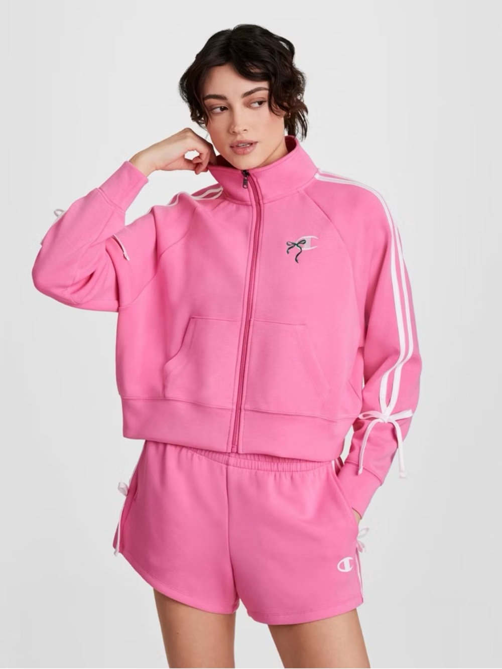 Champion Women's In the Stands Full Zip Top - Pink XLChampion